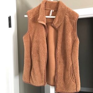brown soft vest